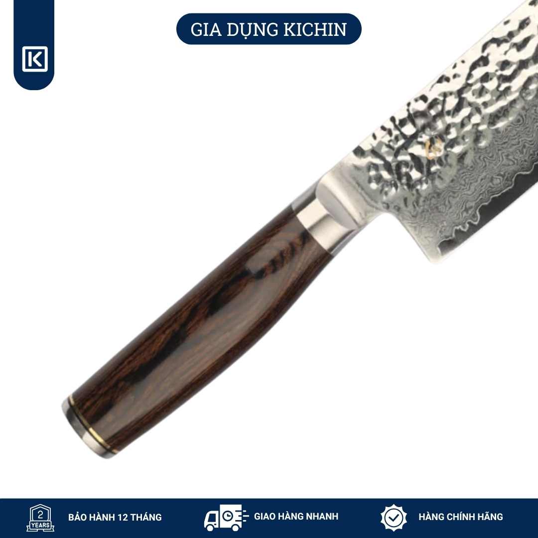 Dao bếp Nhật cao cấp Shun Premier Chef - Dao thái thịt cá thép Damascuss 69 lớp TDM0707 (250mm)