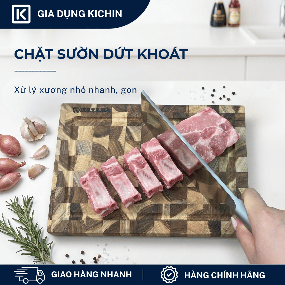 Dao chặt thịt, chặt xương Nhật cao cấp KAI Seki ManJu cán kim loại - 041BE0406 (175mm)