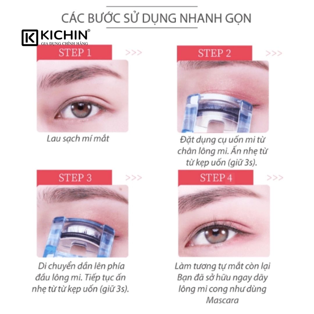 Kẹp uốn mi cao cấp Nhật KAI KQ3011 (màu hồng)