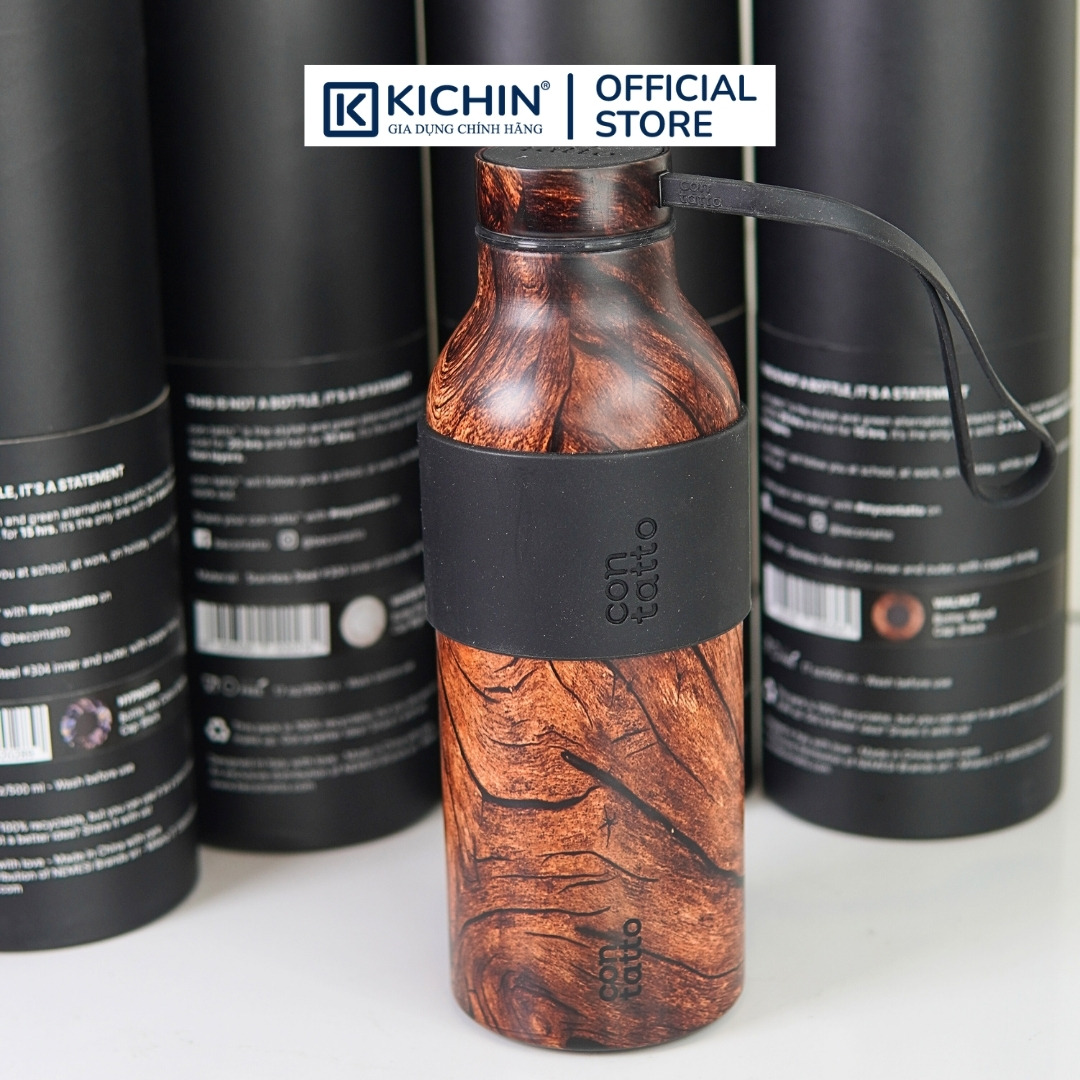 Bình giữ nhiệt inox 304 cao cấp Contatto 500ml giữ nóng giữ lạnh có ống hút