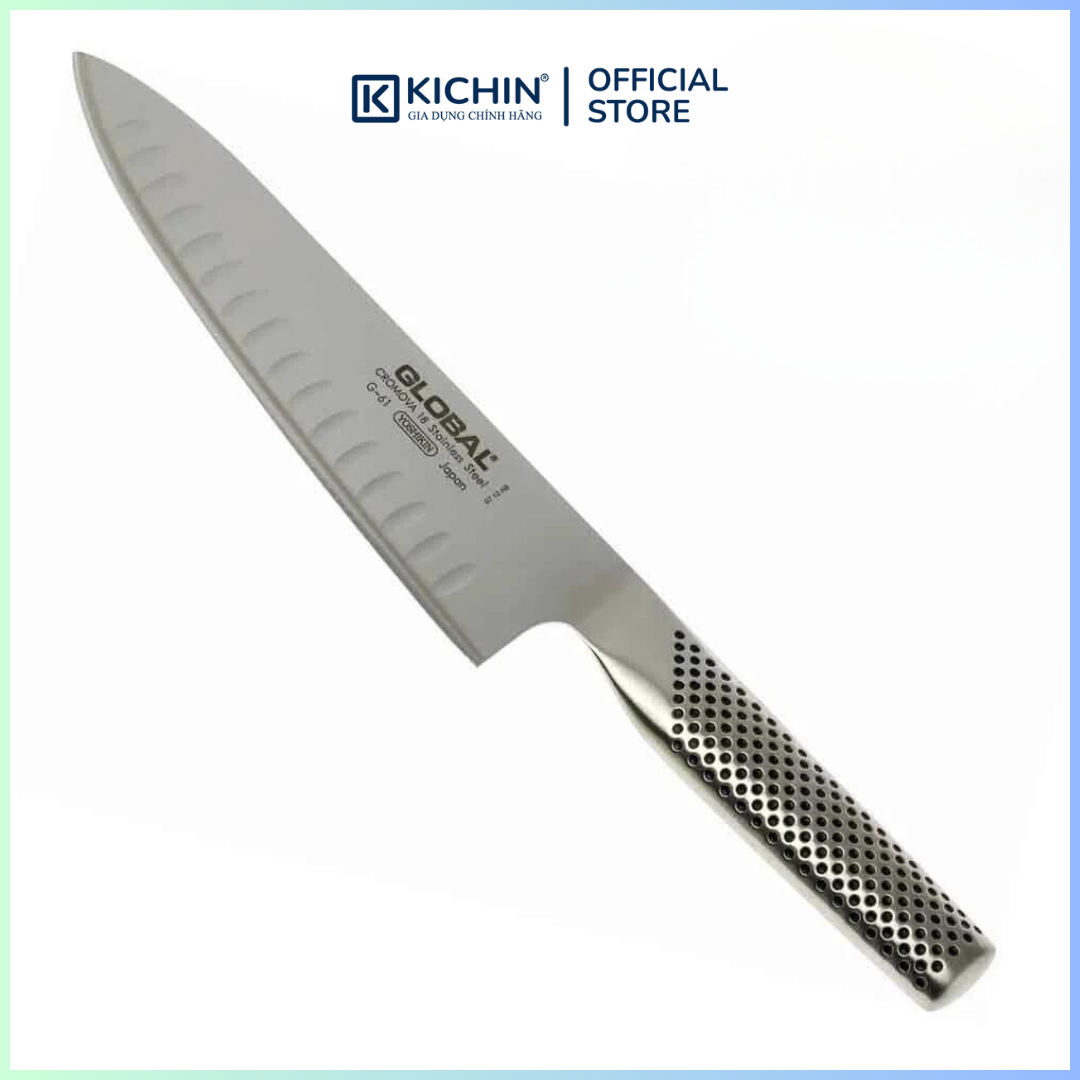 Dao bếp Nhật cao cấp Global G61 Chef - Dao thái thịt cá chống dính (200mm)