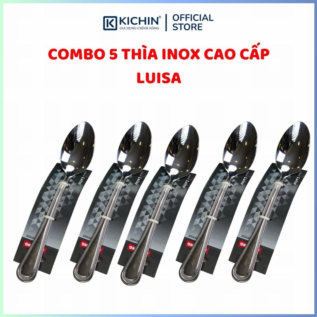 Set 5 Thìa Inox Cao Cấp Không Gỉ Thương Hiệu Luisa