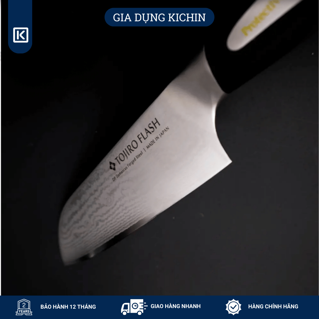 Dao thái đa năng Tojiro Flash 63 lớp Damascus VG10 Santoku FF-SA180 (180mm) - Dao bếp Nhật cao cấp Tojiro