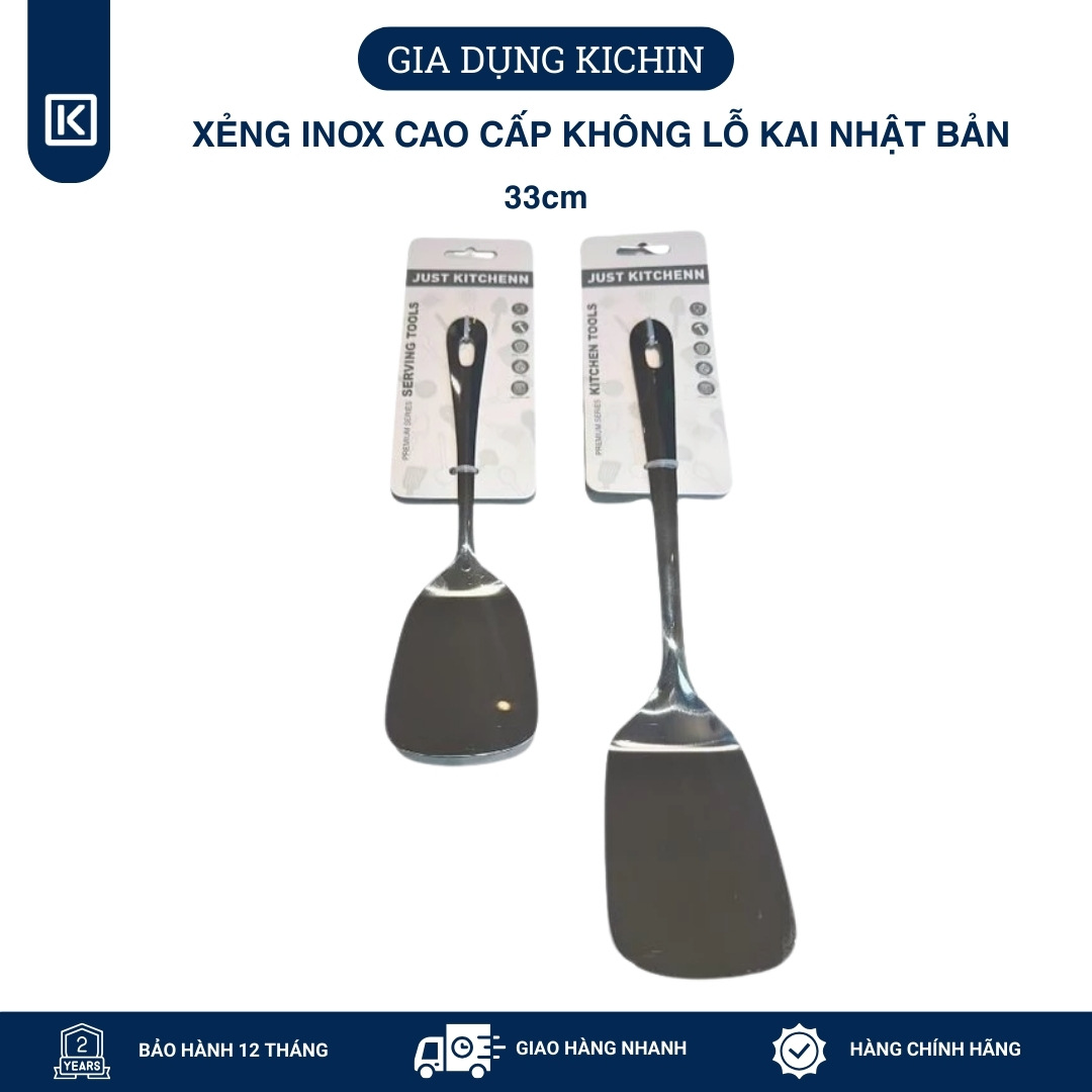 Xẻng inox cao cấp không lỗ Kai Nhật Bản 33 cm
