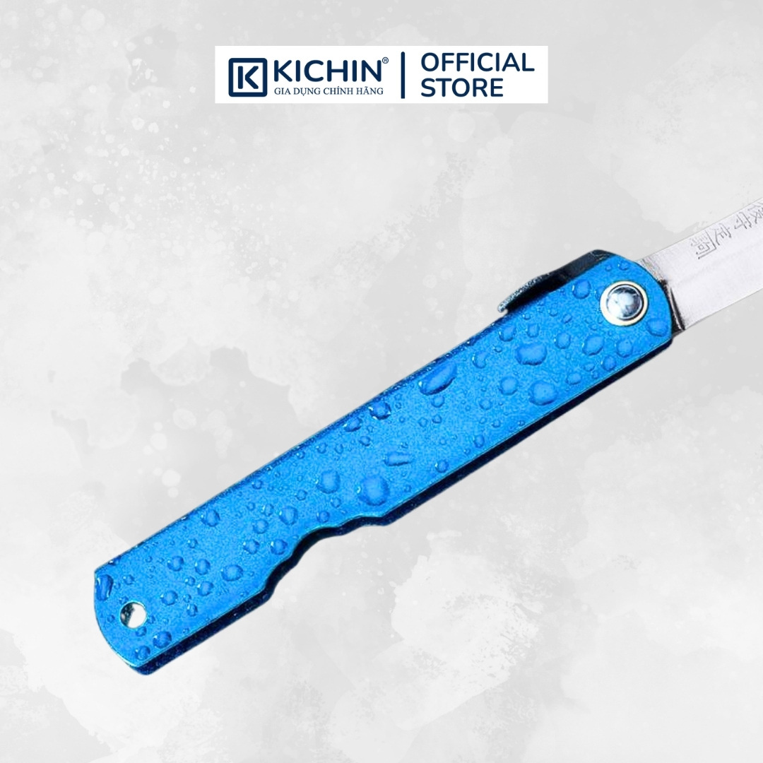 Dao Gấp Higonokami Aogami Steel Clad Mizushibuki Blue
