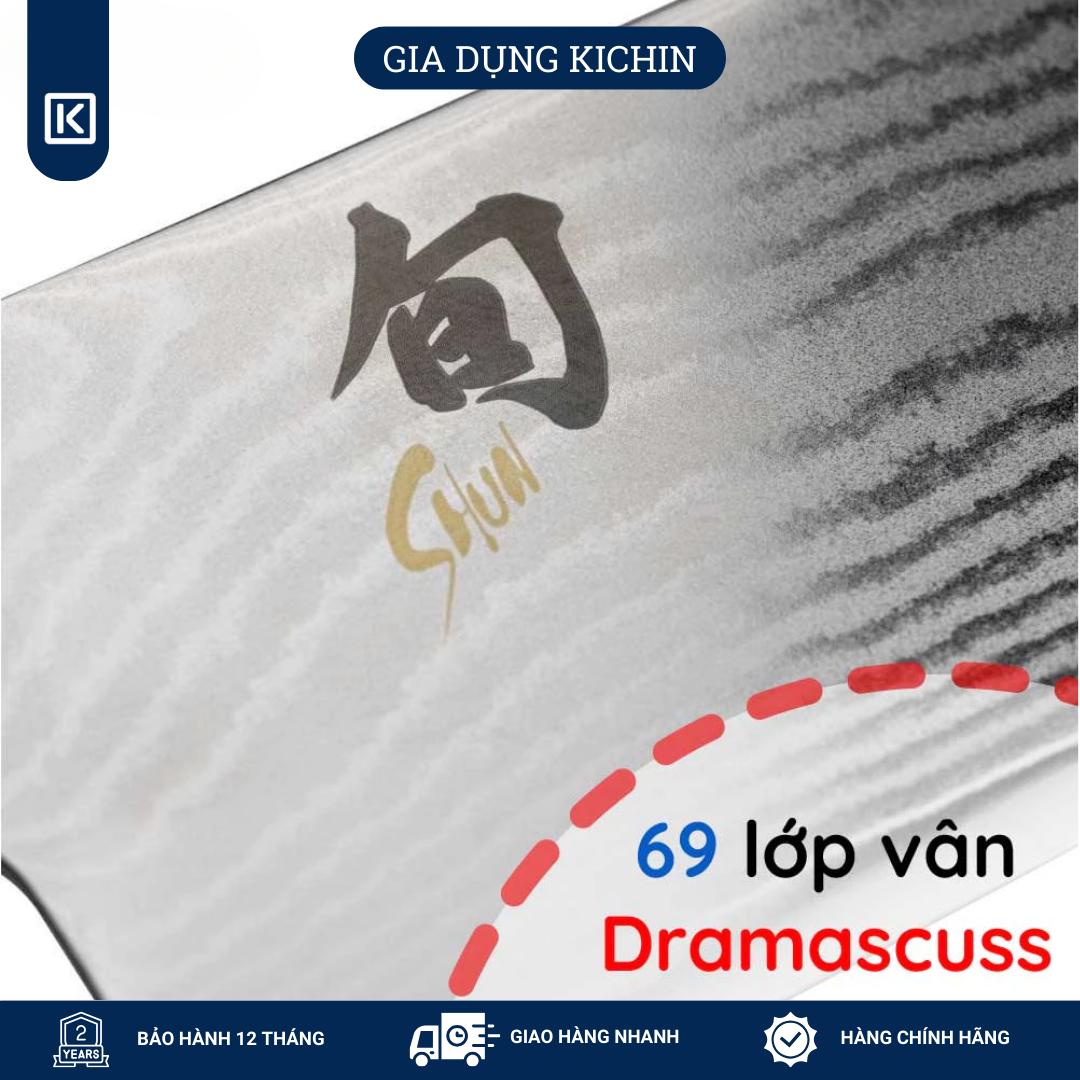 Dao bếp Nhật cao cấp KAI Shun Classic Chef - Dao thái thịt cá thép Damascus 69 lớp DM0706 (200mm)