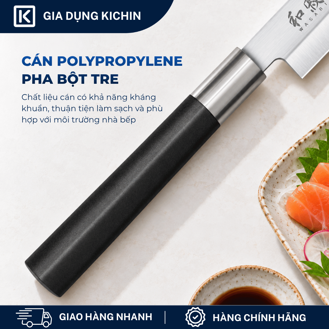 Dao thái Sashimi Nhật Bản cao cấp KAI Wasabi Black Yanagiba - 6715Y (155mm)