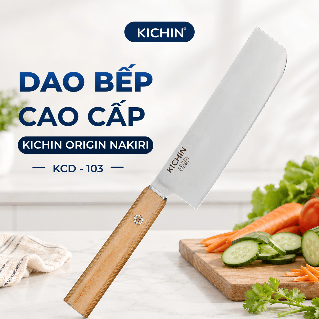 Dao bếp cao cấp thương hiệu KICHIN Origin Nakiri- Dao thái rau củ KCD-103