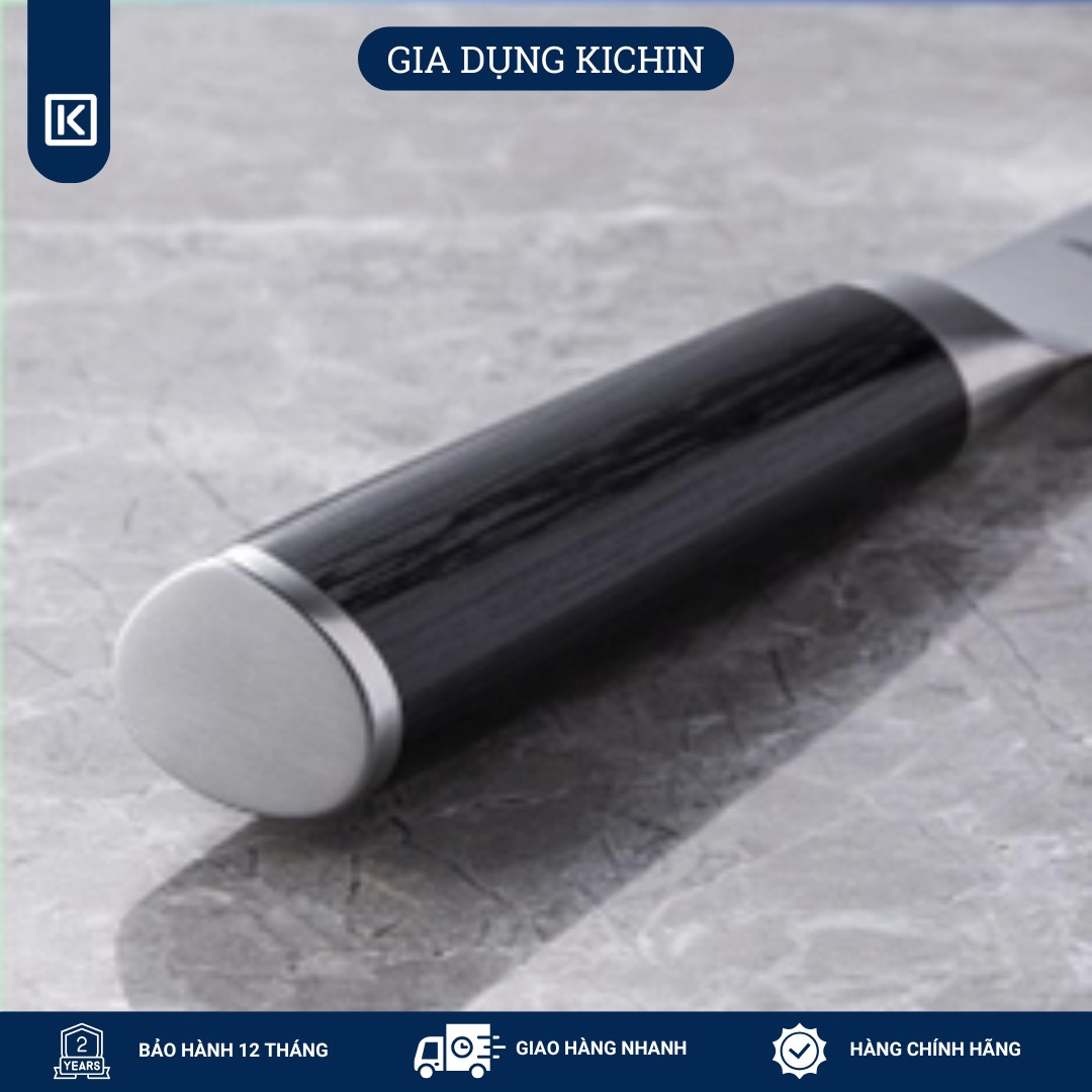 Dao bếp Nhật cao cấp Shun Classic Santoku - Dao thái đa năng thép Damascuss 69 lớp DM0702 (180mm)