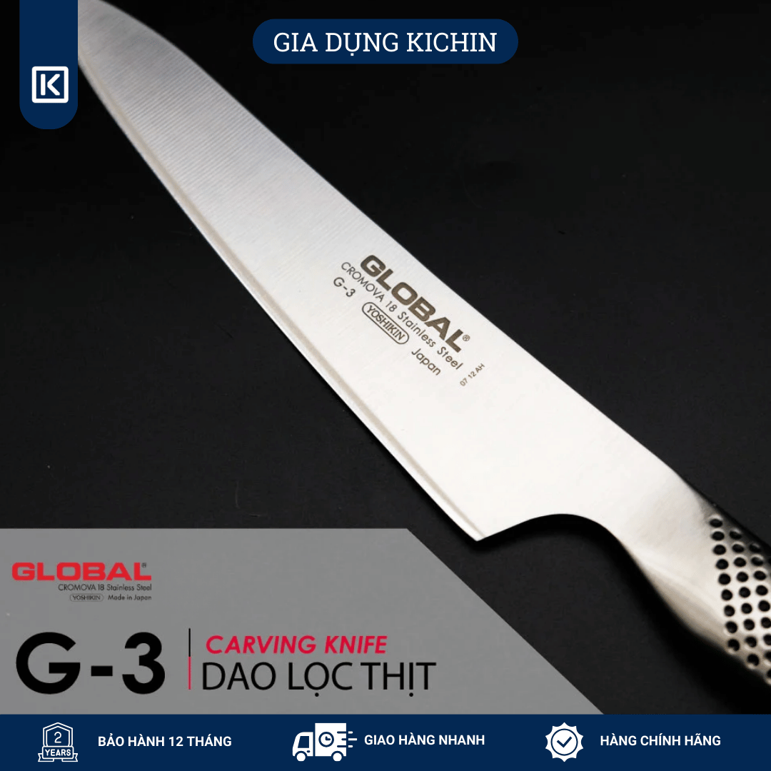 Dao bếp Nhật cao cấp Global G3 Carving Knife - Dao thái lát (210mm)