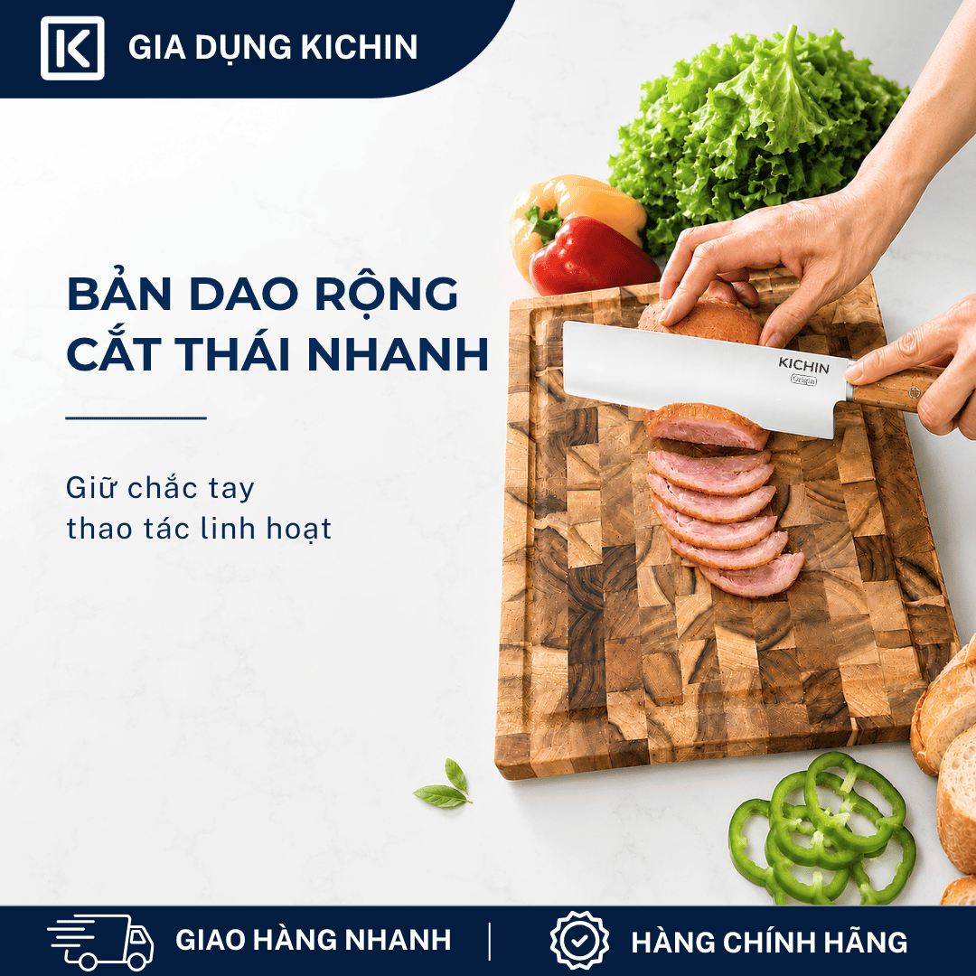 Dao bếp cao cấp thương hiệu KICHIN Origin Nakiri- Dao thái rau củ KCD-103