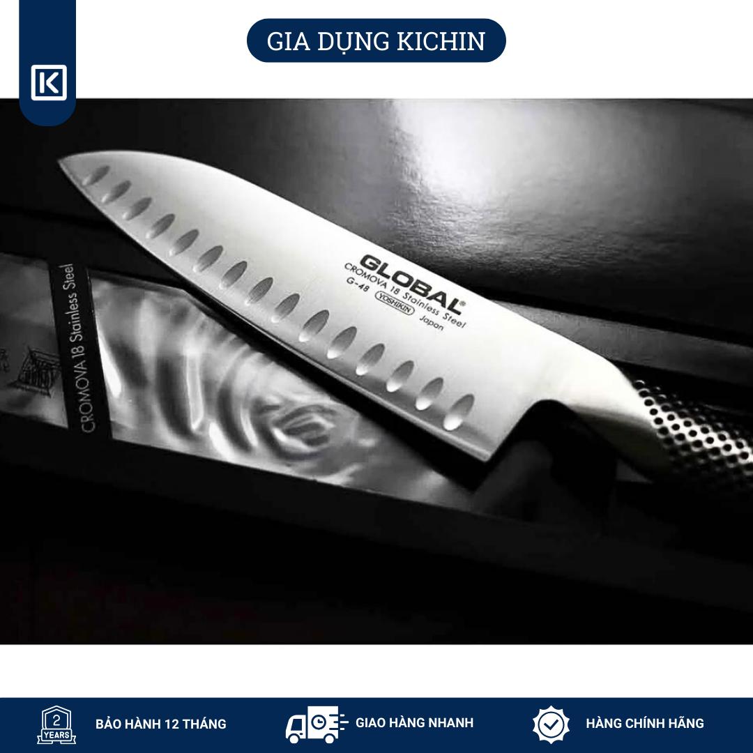 Dao bếp Nhật cao cấp Global G48 = G80 Santoku - Dao thái đa năng(180mm)