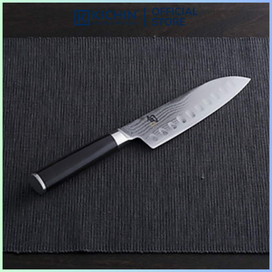 Dao bếp Nhật cao cấp Shun Classic H.G. Santoku - Dao thái đa năng thép Damascuss 69 lớp DM0718 (180mm)