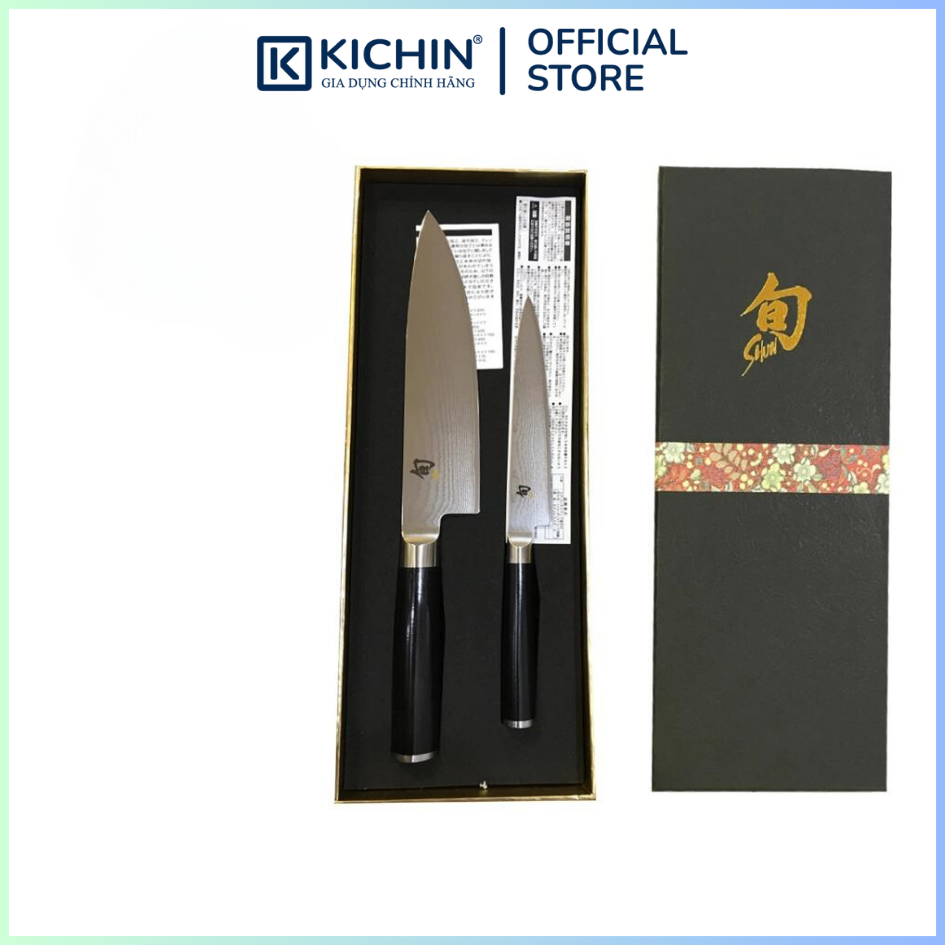 Bộ 2 dao bếp Nhật cao cấp KAI Shun Classic Chef và Ultility Bộ dao thái, đa năng DMS-220