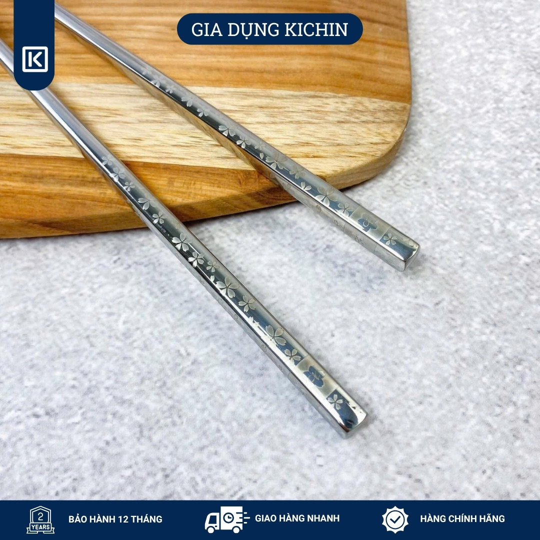 Đũa Cao Cấp Inox Hoa Anh Đào trắng Shikisai Nhật Bản