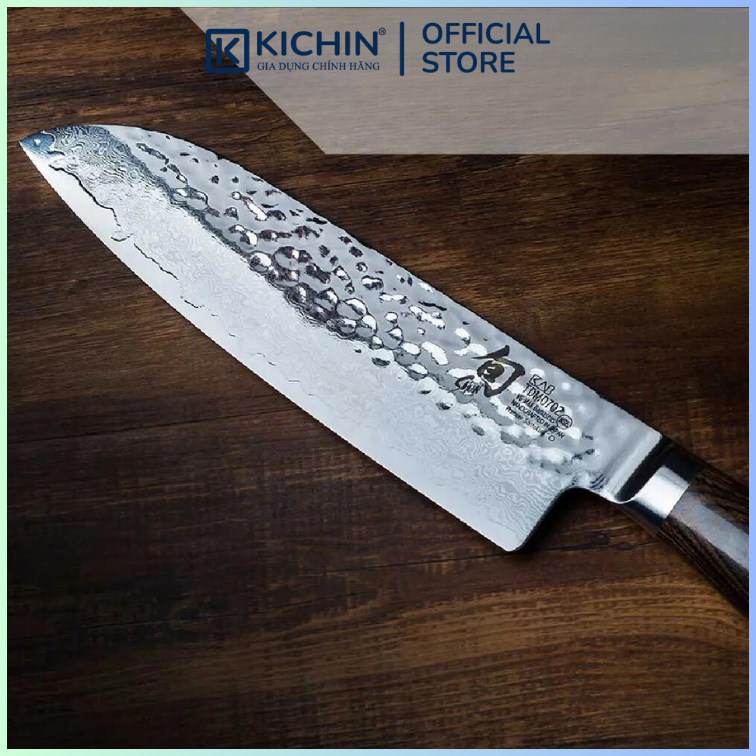 Dao bếp Nhật cao cấp Shun Premier Santoku - Dao thái đa năng thép Damascus TDM0702 (178mm)