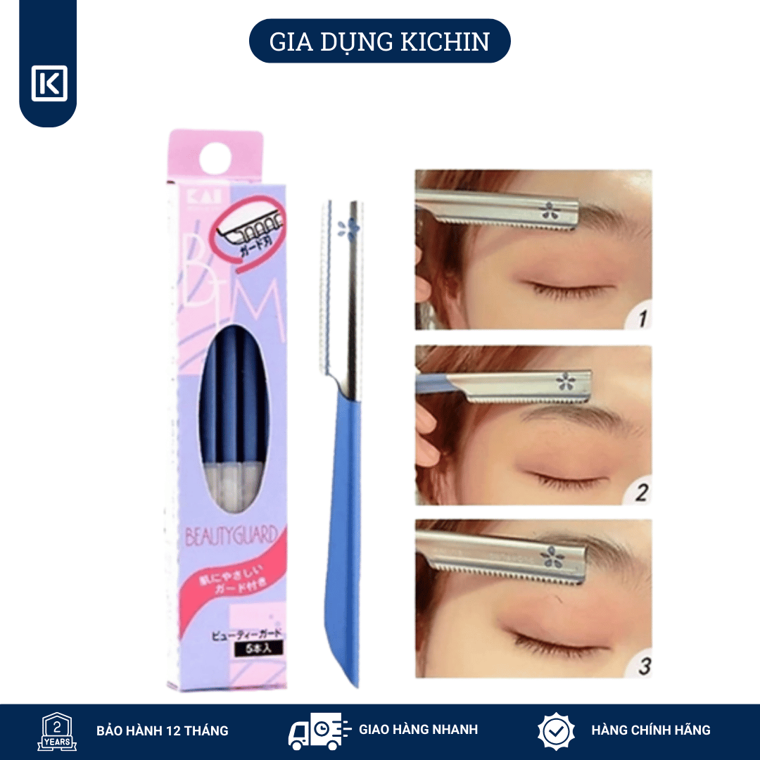 Dao cạo lông mày cao cấp Nhật Disposable BTMG-5F bộ 5 chiếc (màu xanh)