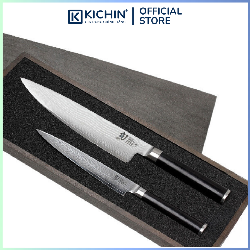 Bộ 2 dao bếp Nhật cao cấp KAI Shun Classic Chef và Ultility Bộ dao thái, đa năng DMS-220