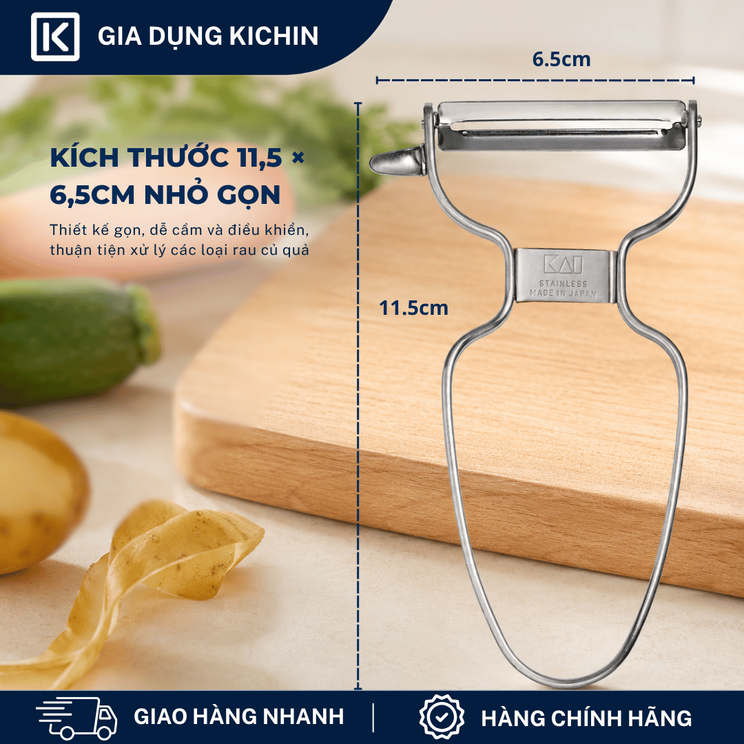 Dao nạo rau củ quả cao cấp Kai Nhật Bản DH8009