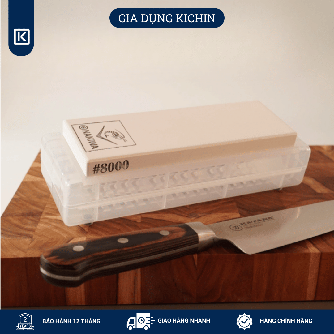 Đá mài dao tinh Naniwa độ mịn #8000 (có đế) (185x65x15) NKP8000C