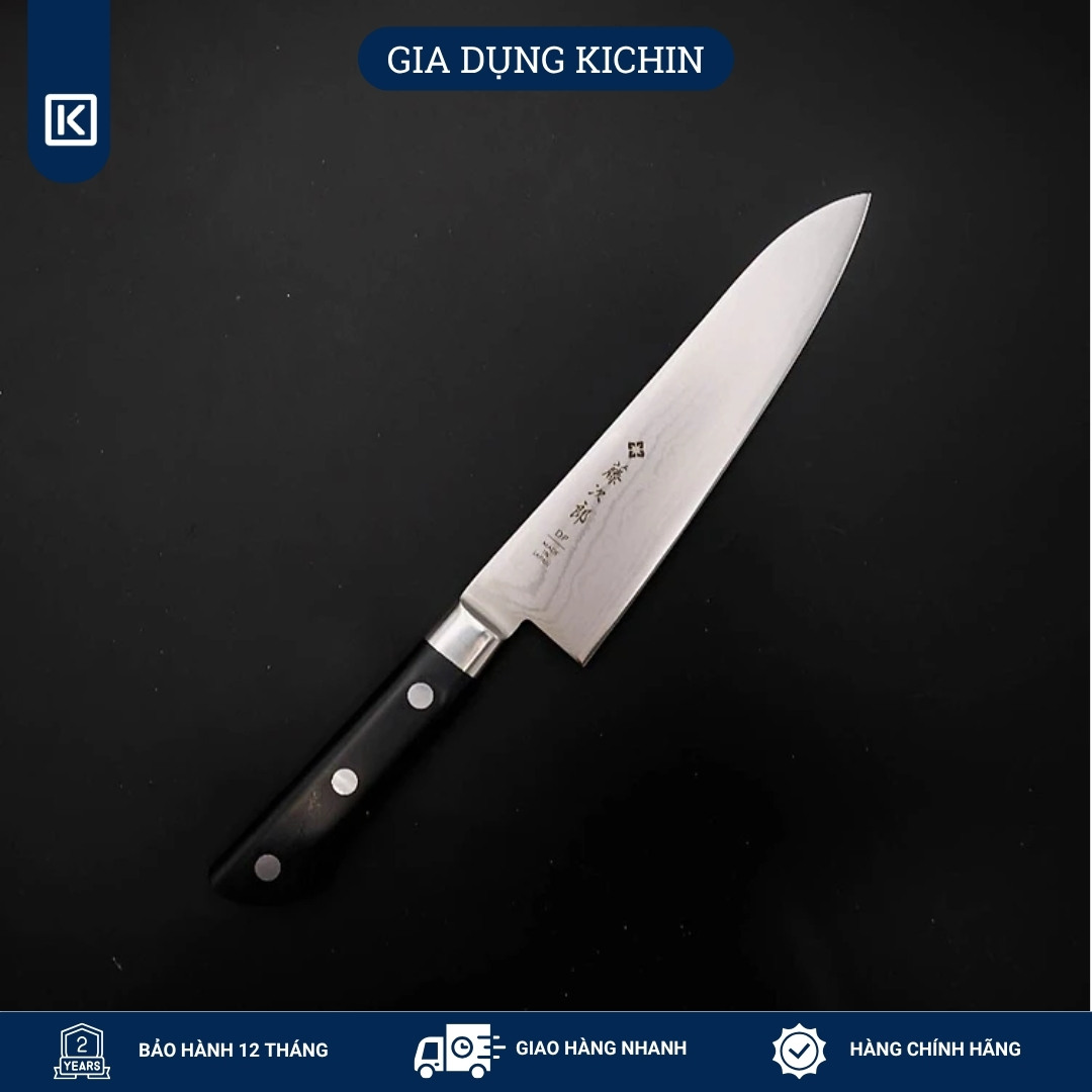 Dao bếp Nhật cao cấp TOJIRO BASIC 37 lớp Damascus VG10 Chef F332 (180mm)