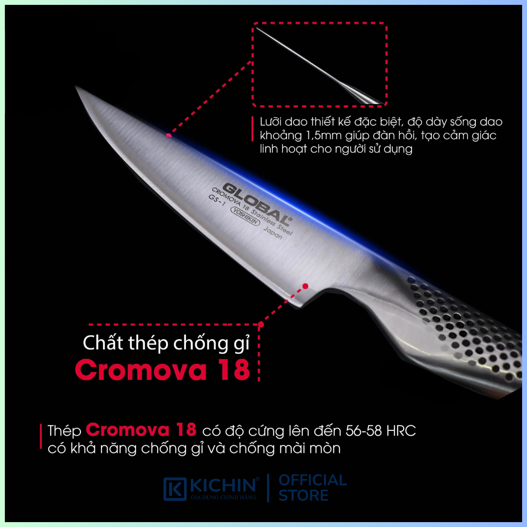 Dao bếp Nhật cao cấp Global GS1 Kitchen - Dao nhà bếp (110mm)