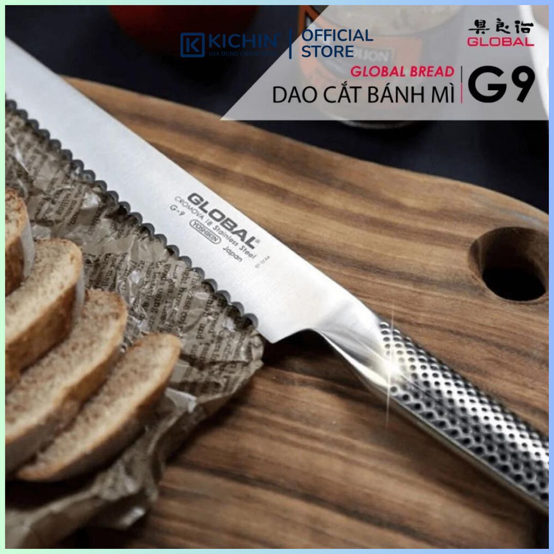 Dao bếp Nhật cao cấp Global G9 Bread - Dao cắt bánh mỳ (220mm)