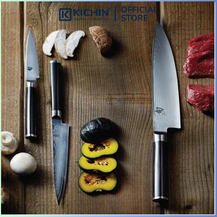 Bộ 3 dao bếp Nhật cao cấp KAI Shun Classic Chef, Ultility và Paring Bộ dao thái, đa năng, gọt hoa quả DMS-300