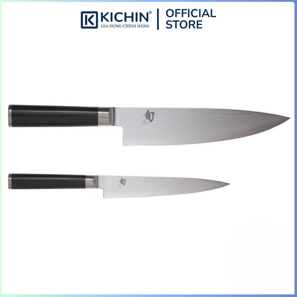 Bộ 2 dao bếp Nhật cao cấp KAI Shun Classic Chef và Ultility Bộ dao thái, đa năng DMS-220