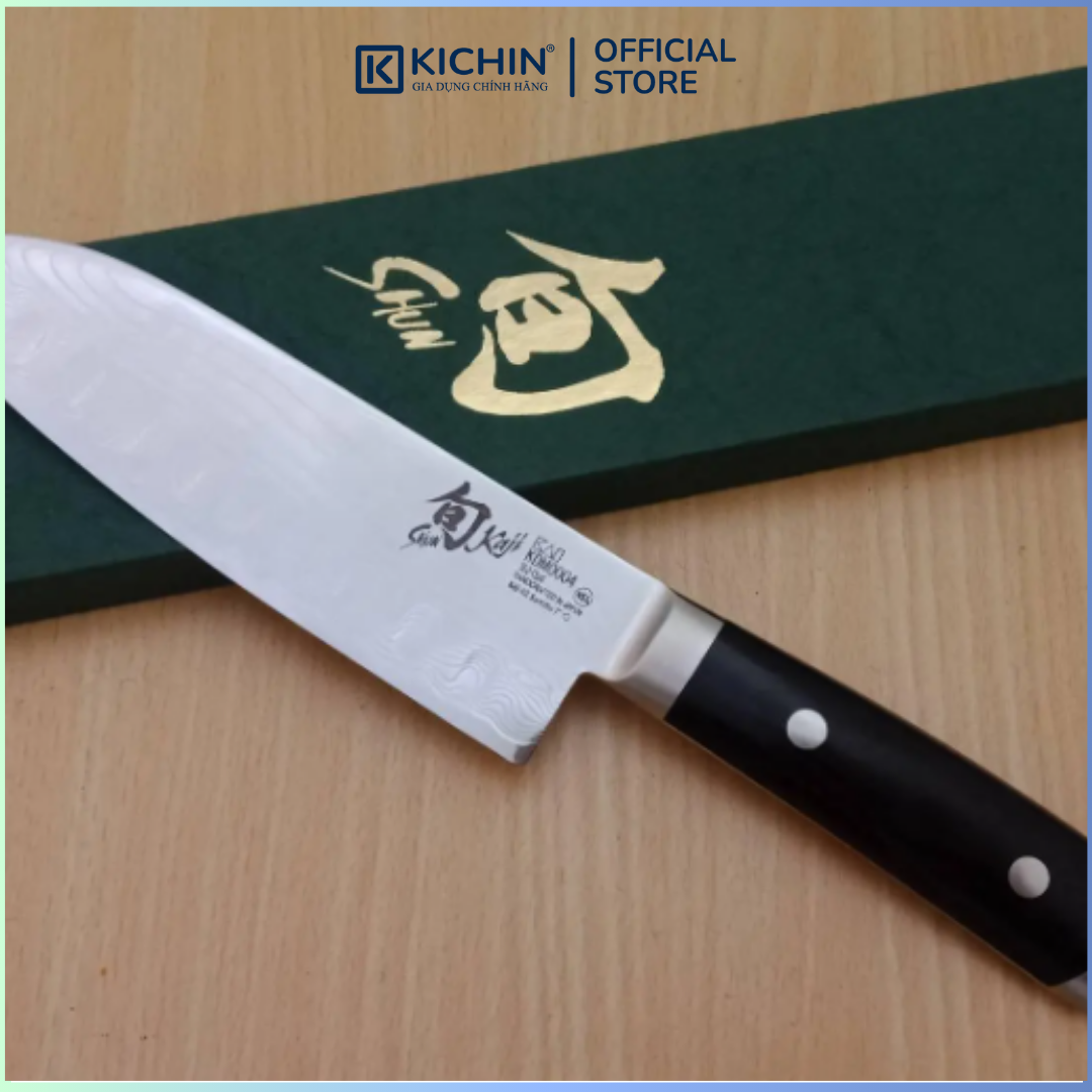 Dao thái đa năng chống dính cao cấp KAI Nhật Bản - Shun Kaji H.G Santoku thép SG-2 Damascus 33 lớp KDM0004 (180mm)