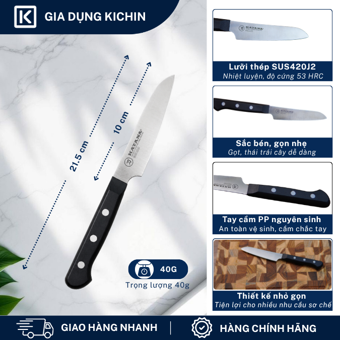 Dao bếp cao cấp KATANA Basic Petty - Dao gọt hoa quả KATA405 (100mm)