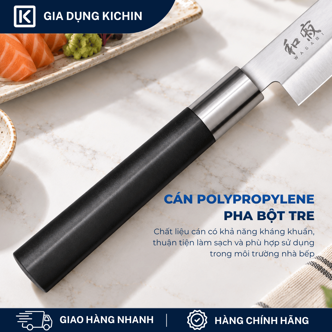 Dao thái Sashimi Nhật Bản cao cấp KAI Wasabi Black Yanagiba - 6721Y (210mm)