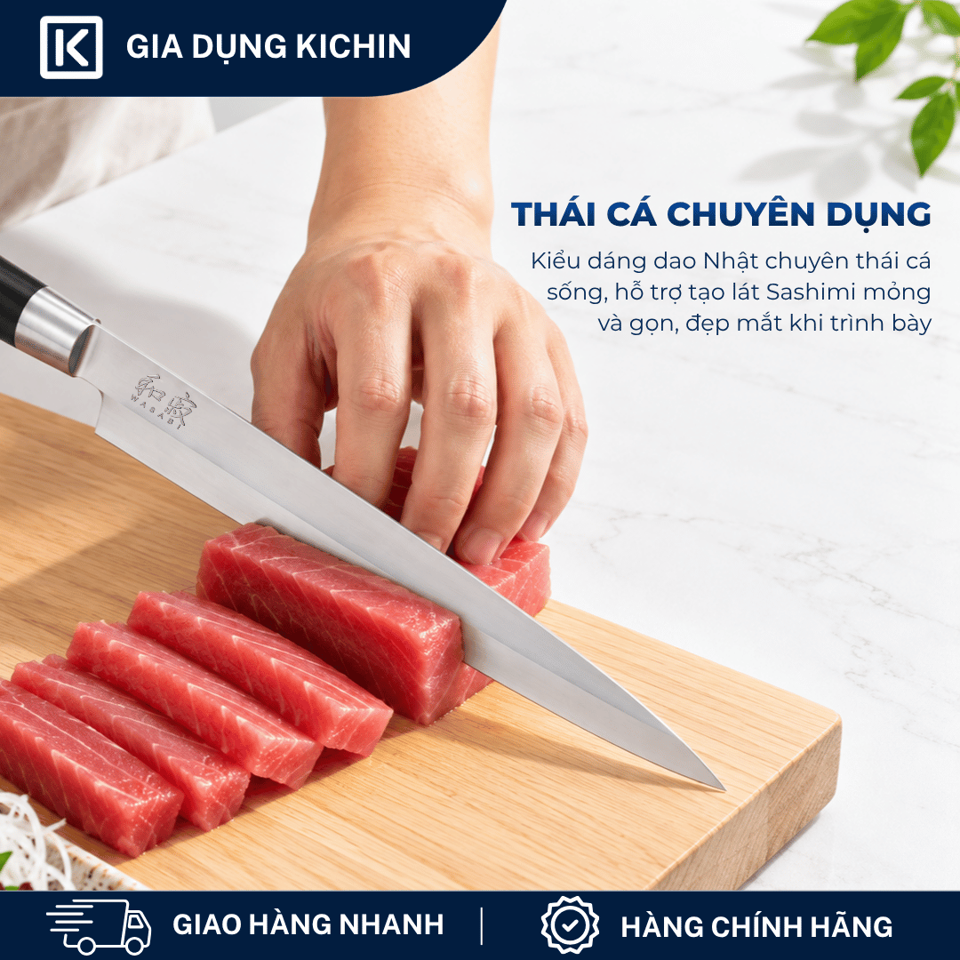Dao thái Sashimi Nhật Bản cao cấp KAI Wasabi Black Yanagiba - 6721Y (210mm)