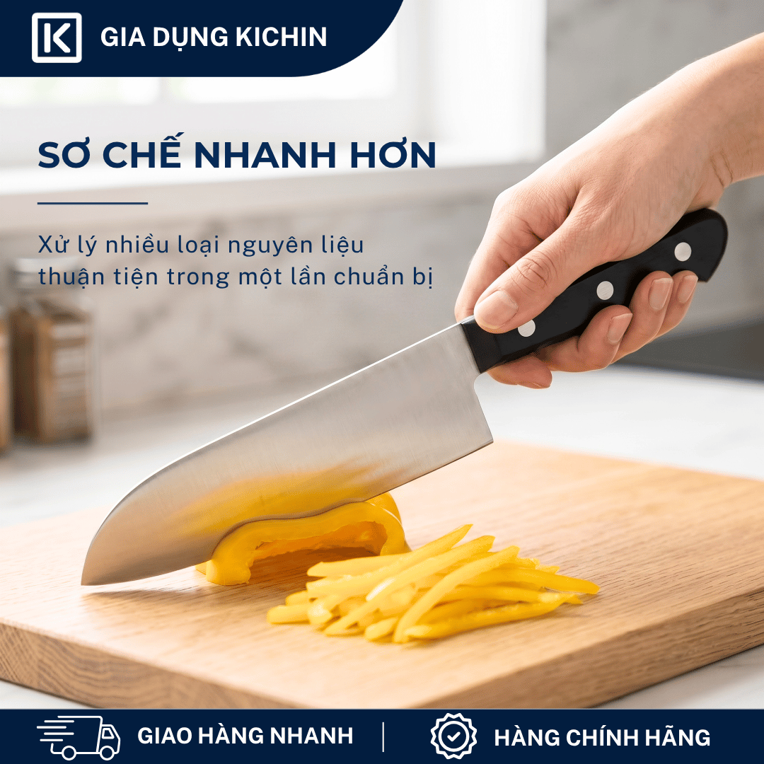 Dao bếp cao cấp KATANA Basic Santoku - Dao thái đa năng KATA401 (165mm)