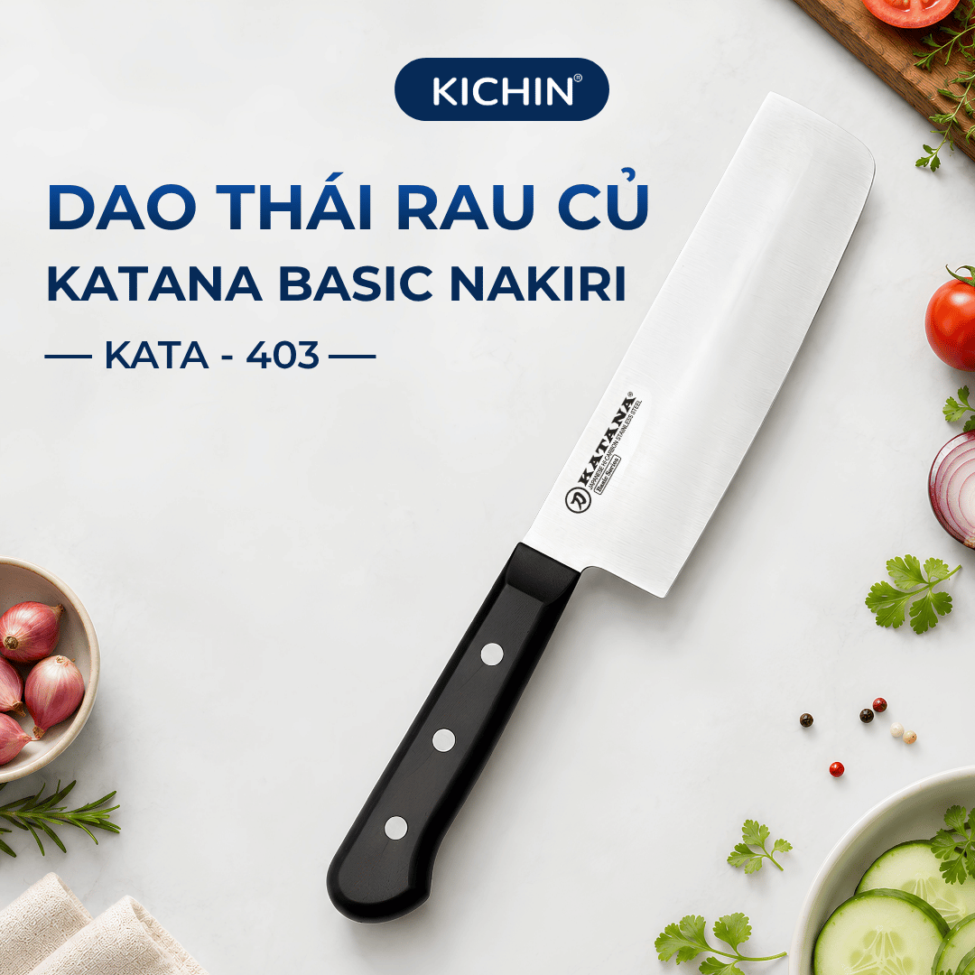 Dao bếp cao cấp KATANA Basic Nakiri - Dao thái rau củ KATA403 (165mm)