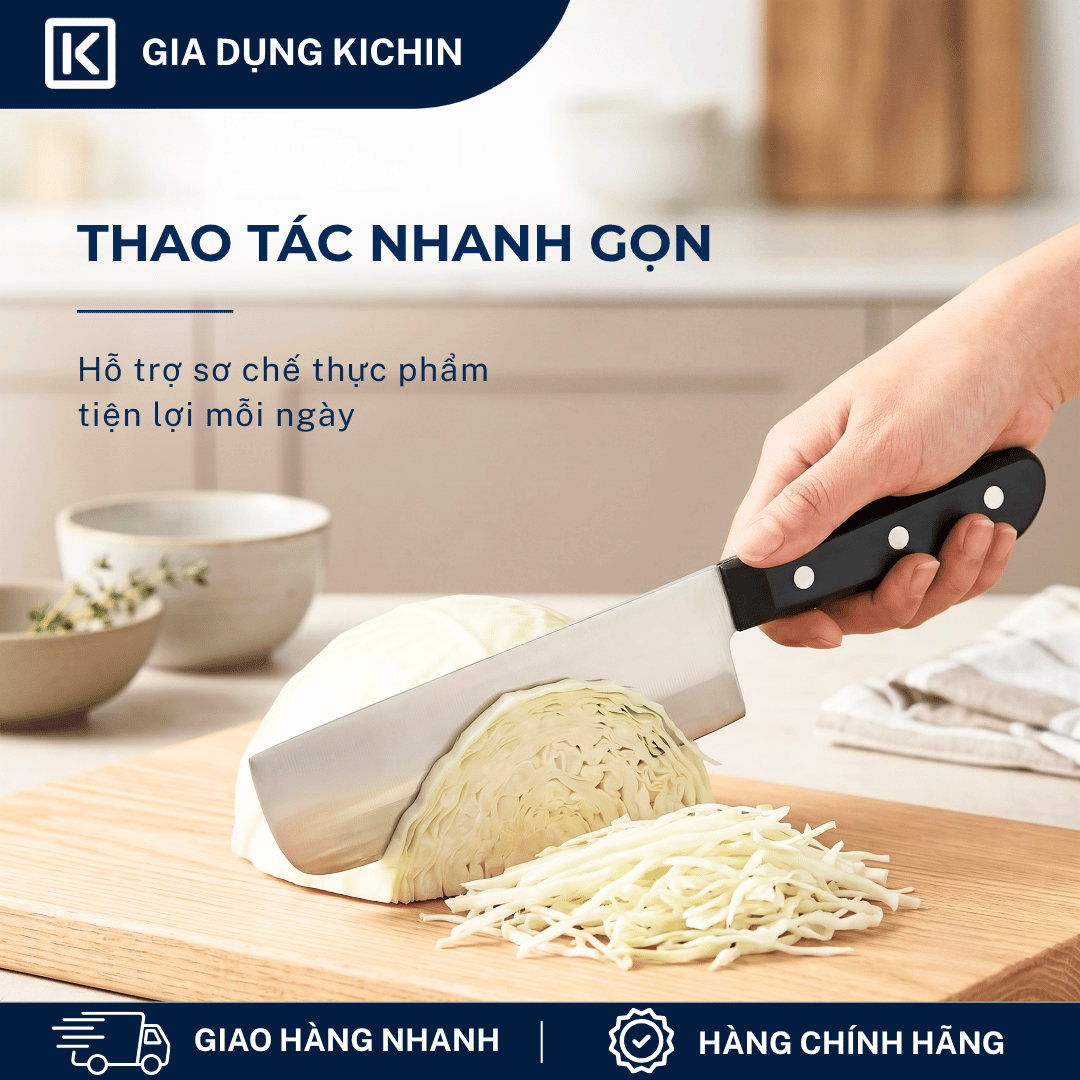 Dao bếp cao cấp KATANA Basic Nakiri - Dao thái rau củ KATA403 (165mm)