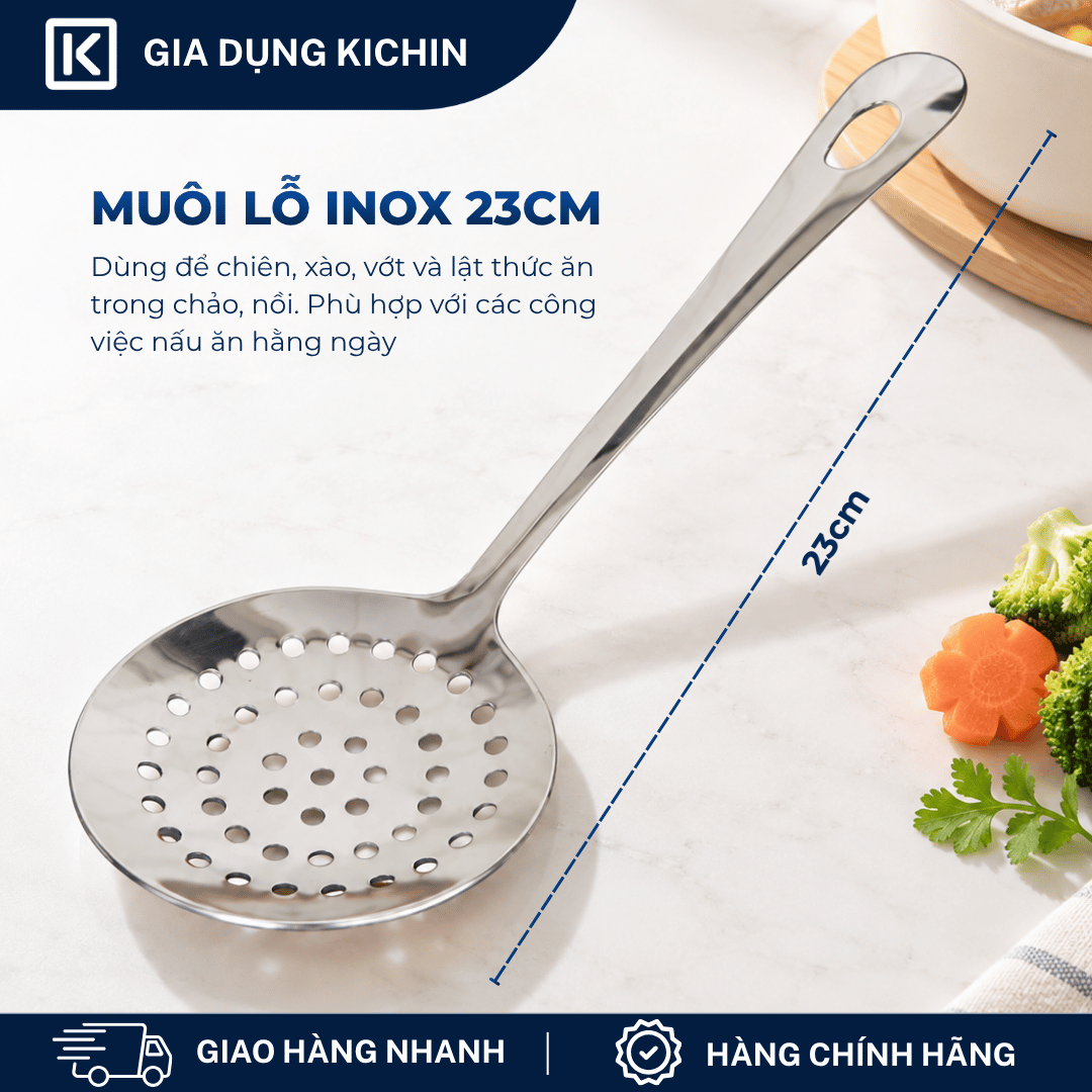 Muôi vớt thức ăn inox cao cấp Kai Nhật Bản siêu bền