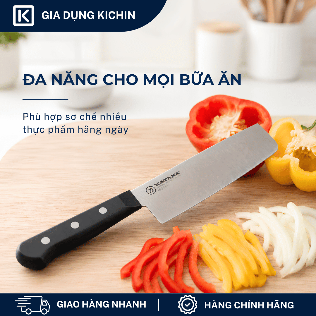 Dao bếp cao cấp KATANA Basic Nakiri - Dao thái rau củ KATA403 (165mm)