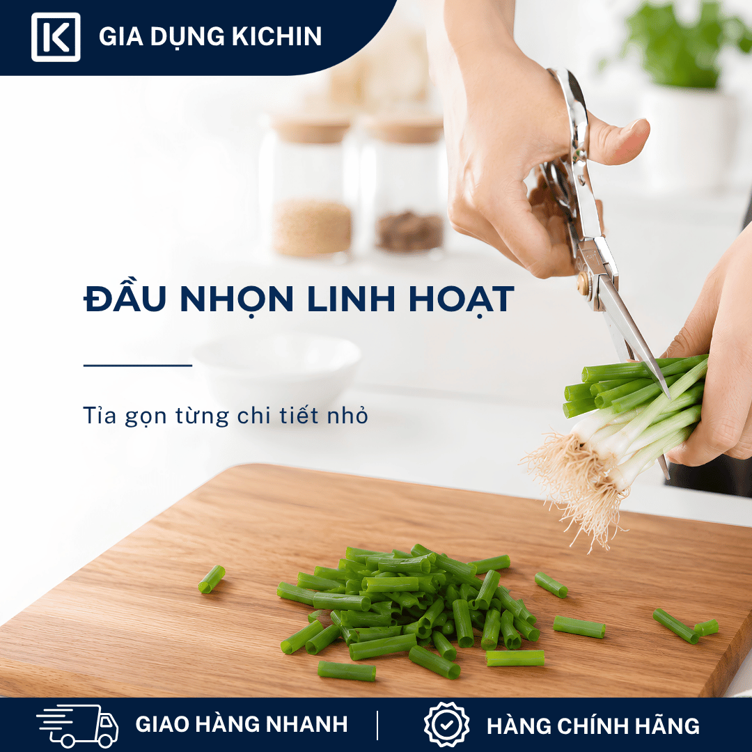 Kéo cắt đa năng thép không gỉ 420j2 cao cấp thương hiệu Kichin KCK-101
