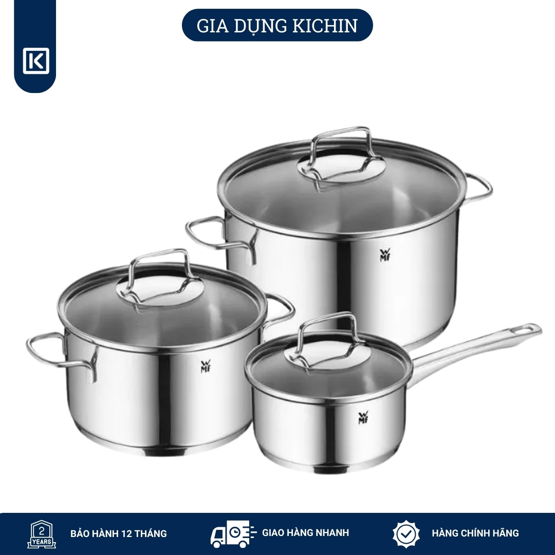 Bộ 3 nồi WMF ASTORIA COOKWARE thương hiệu Đức thép không gỉ Cromargan® 18/10