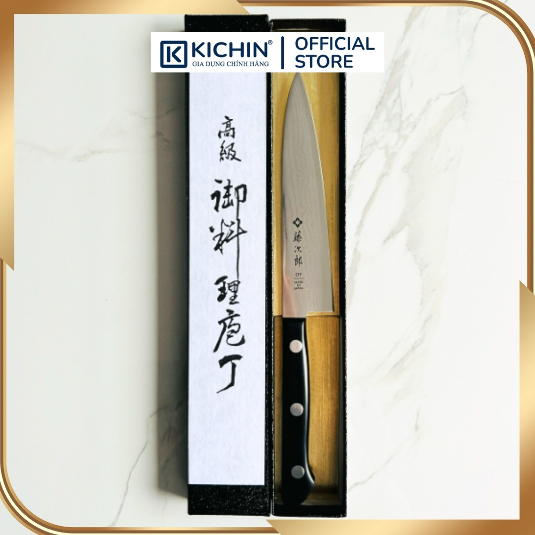 Dao bếp Nhật cao cấp Tojiro Petty thép Damascus 37 lớp VG10 - Dao gọt hoa quả 135mm F333