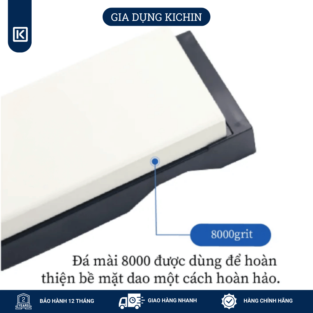 Đá mài dao tinh Naniwa độ mịn #8000 (có đế) (185x65x15) NKP8000C