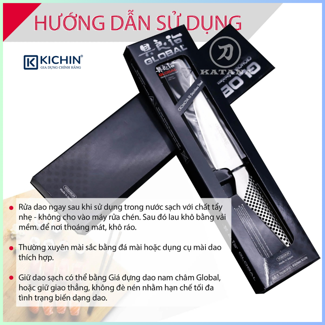 Dao bếp Nhật cao cấp Global GS1 Kitchen - Dao nhà bếp (110mm)