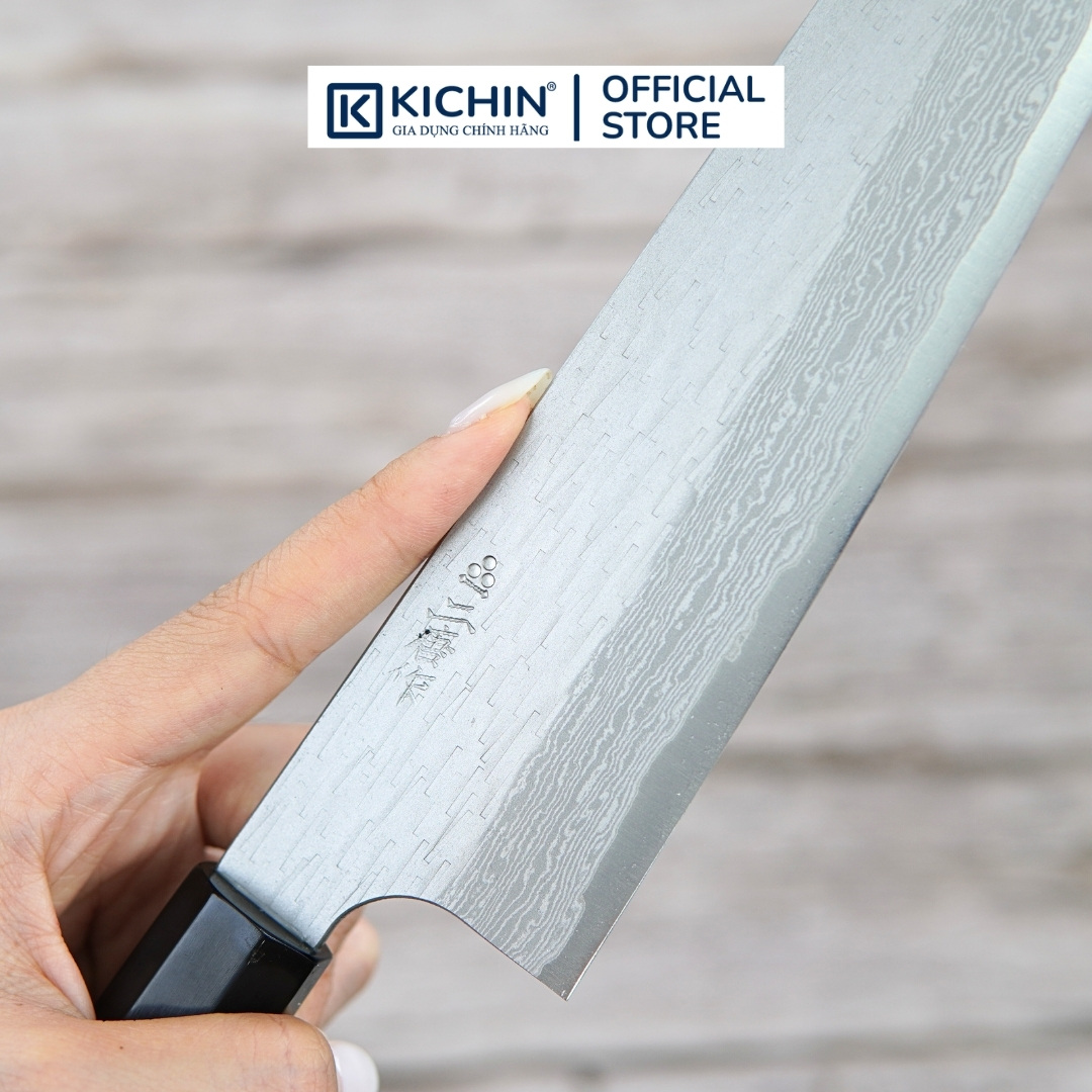 [LIMITED]Dao Đa Năng Gyuto Nigara 210mm Thép VG XEOS Cán Gỗ Mun