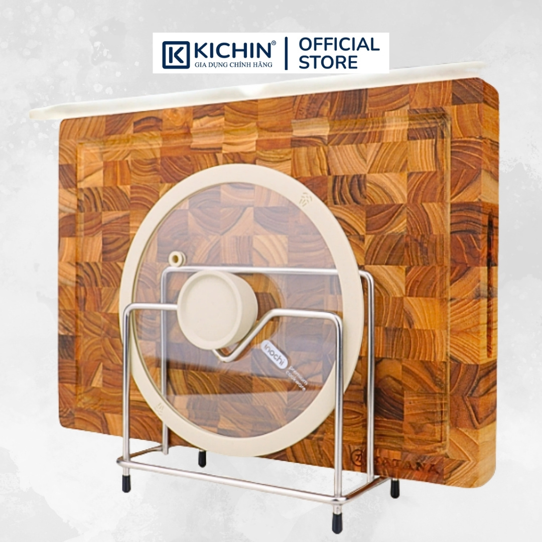 Kệ để thớt, nắp vung 2 ngăn INOX 201 chống gỉ dày 5mm (18x18x10cm)
