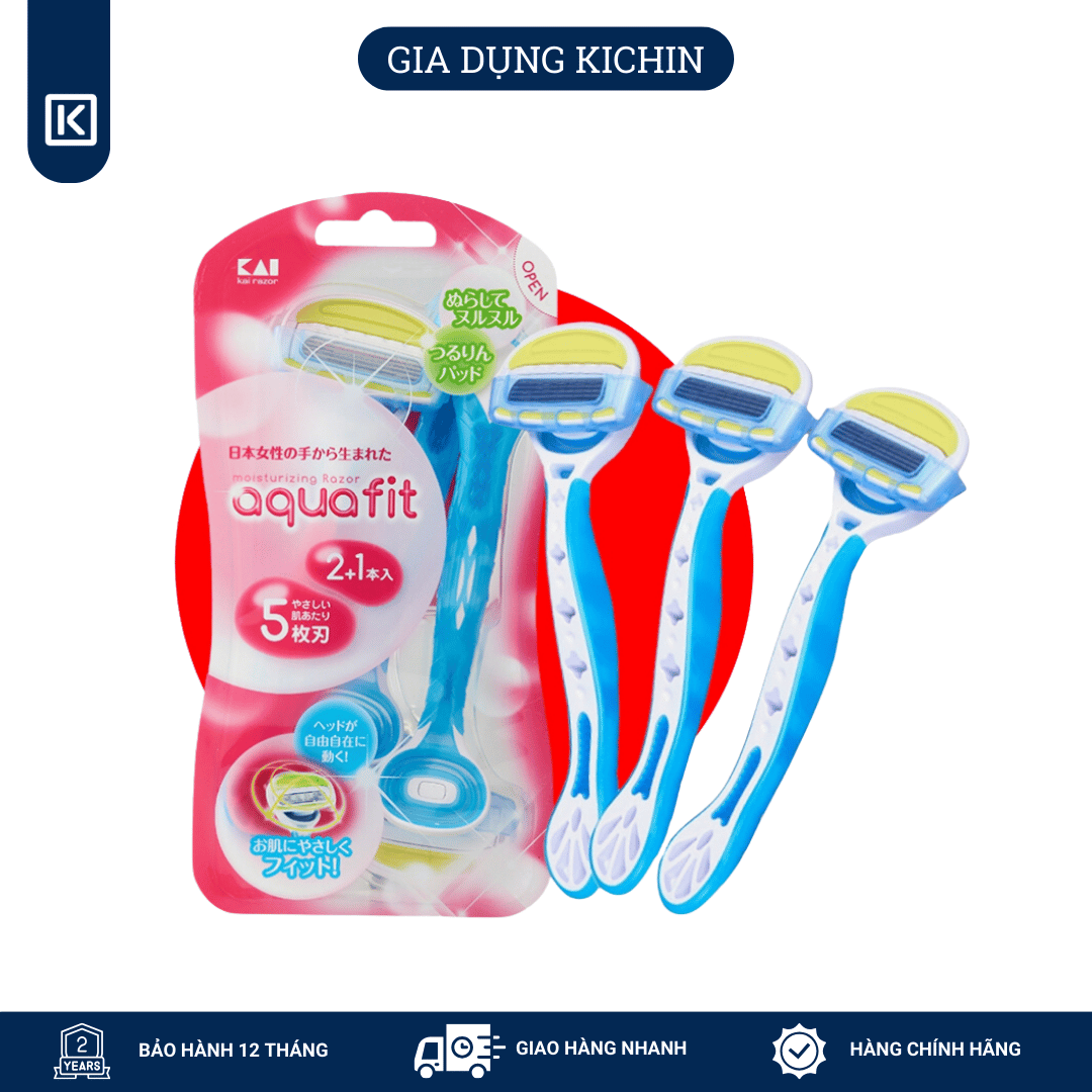 Dao cạo lông cao cấp Nhật cho nữ Aquafit 5 Blade AF-3BB (3 chiếc)