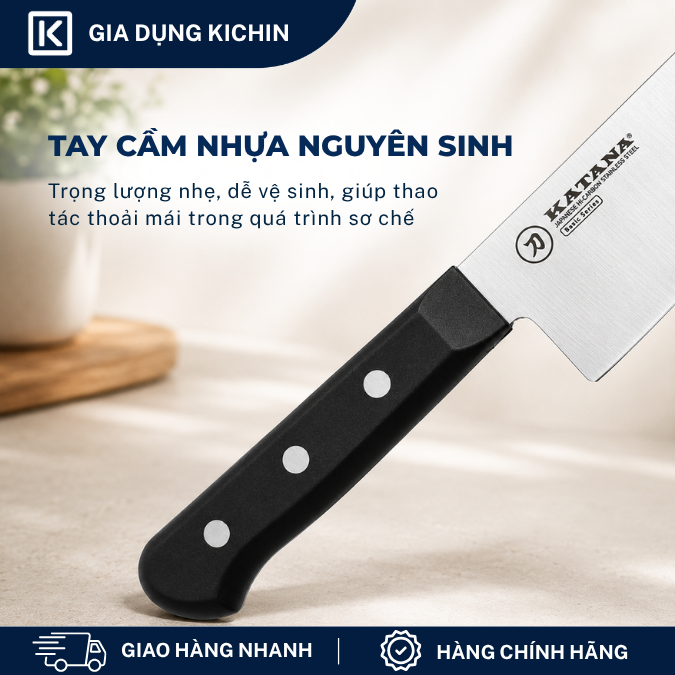 Dao bếp cao cấp KATANA Basic Chef - Dao thái thịt cá KATA402 (180mm)