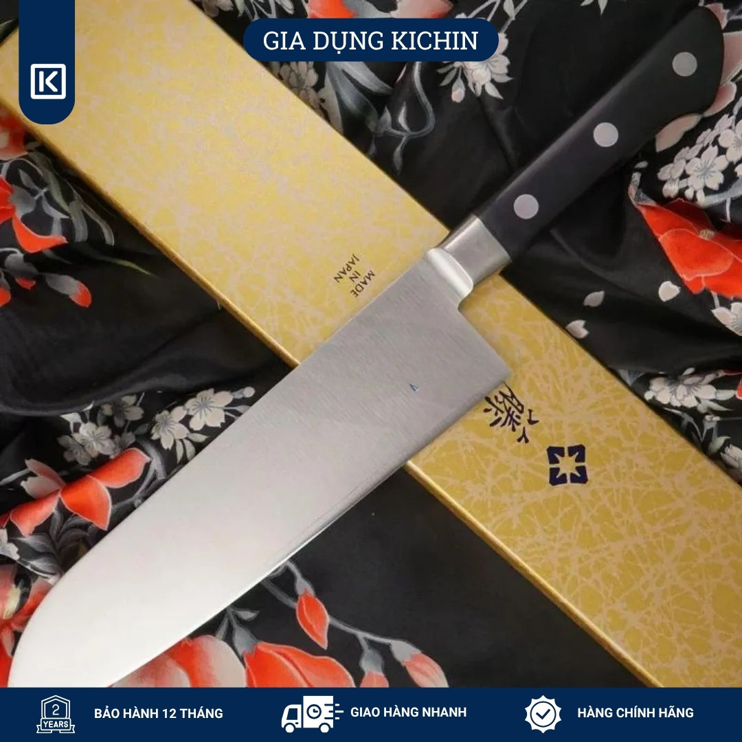 Dao bếp Nhật cao cấp Tojiro Santoku thép VG10 - Dao thái đa năng 210mm F500