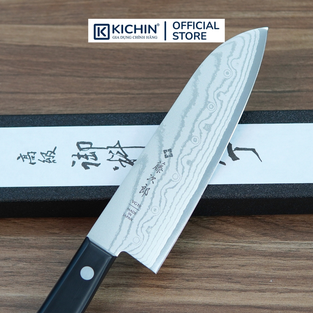 Dao bếp Nhật cao cấp Tojiro DP 37 lớp Damascus VG10 Santoku F331 (170mm)