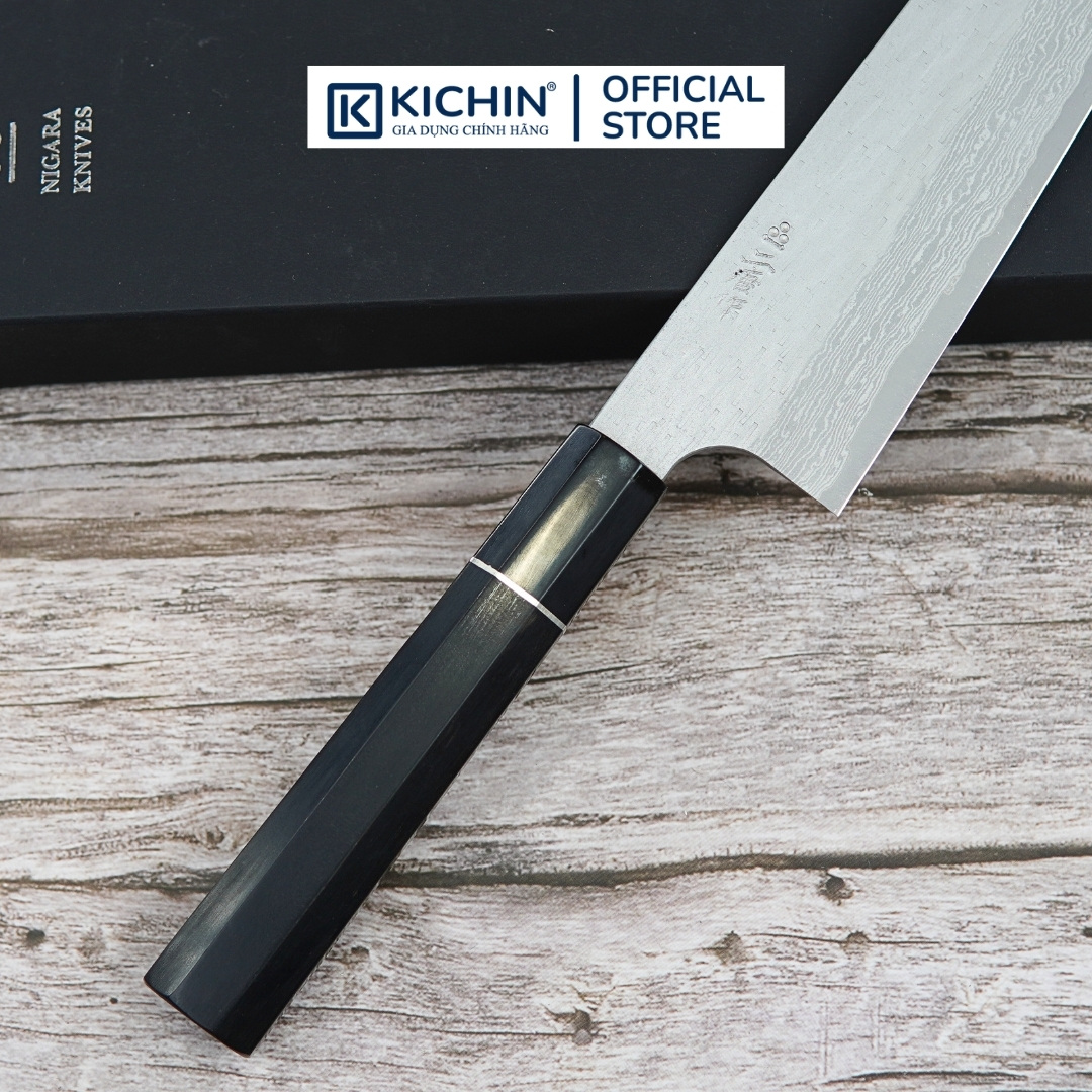 [LIMITED]Dao Đa Năng Gyuto Nigara 210mm Thép VG XEOS Cán Gỗ Mun